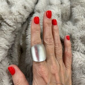Alexis Bittar Silver Lucite Block Ring